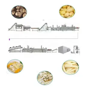 500~1000kg/hr Industrial Automatic Fresh French Fries Making Machine Frozen Half Fried Long Potato Finger Fries Production Line