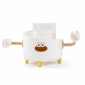 Organizador de Cosméticos de Plástico con Diseño de Caricatura, Almacenamiento de Maquillaje con Rostro Divertido, Soporte Giratorio para Tocador - Product Image 2
