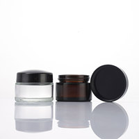 Bocaux en verre Stork de 1 oz (30 g) avec couvercle en plastique/métal/phénolique, bocal ambré/transparent à parois droites de 50 g, bocal pour crème pour le visage, logo personnalisé