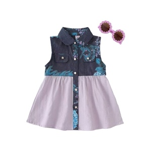 Vestidos <span class=keywords><strong>de</strong></span> Verano sin Mangas para Niñas, Estilo Casual con Solapa Elegante para Bebés y Niñas Pequeñas - Product Image 1