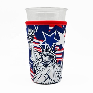Funda reutilizable para taza, Koozy personalizado con logo, para el 4 <span class=keywords><strong>de</strong></span> julio, para portavasos, para café helado, Koozy en blanco - Product Image 1