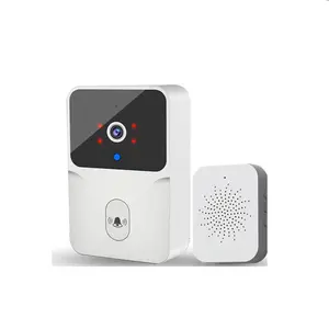 Cámara de timbre inalámbrica-Timbre de video WiFi inteligente con carillón-Alertas de aplicación, visión nocturna, kits de timbre de puerta de Audio bidireccional