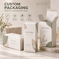 Scatola per Cosmetici Ecologica Personalizzata con Stampa a Colori, Scatola in Cartone Bianco Goffrato per Confezioni Regalo di Cosmetici e Profumi