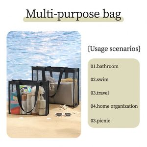 Bolsa de Aseo de Malla de Gran Capacidad, Bolsa de Almacenamiento Portátil con Drenaje para Natación al Aire Libre y Organización Diaria - Product Image 4