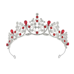 Corona di strass principessa principessa corona di cristallo viola all'ingrosso in metallo - Product Image 5