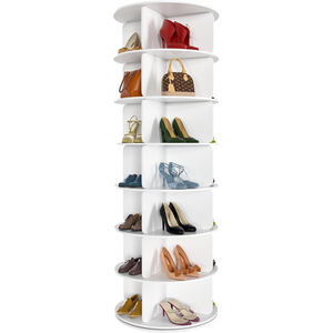 Wholesale 7 Tier Rotating <b>Shoe</b> Rack Tower, <b>White</b> Round Revolving 360 <b>Storage</b> for Room - Product Image 1
