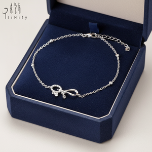 Hong Kong Supplier Wholesale Exquisite Bowknot Shaped <b>Bangles</b> Jewelry 18K <b>Solid</b> White <b>Gold</b> Real Natural Diamonds Bracelets - Product Image 1