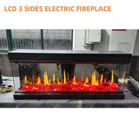 Cheminée électrique holographique de 1500mm avec écran LCD à effet de projection holographique à 3 côtés Nouvelle langue anglaise pour les hôtels