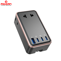 Adaptateur de voyage universel Foxcan OEM/ODM 3AC Slim 3 USB-C + 1 USB-A 25W PD avec prises universelles