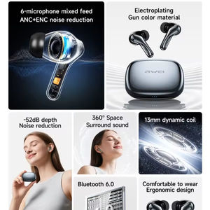 Fones de Ouvido <span class=keywords><strong>Awei</strong></span> T230 ANC TWS Sem Fio com Cancelamento de Ruído de 6 Microfones e Chipset JL para Fornecimento em Lote - Product Image 2