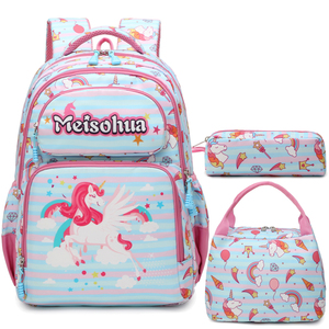 All'ingrosso 3-in-1 leggero Multi-colore zaino <span class=keywords><strong>unicorno</strong></span> Set per bambini simpatico cartone animato <span class=keywords><strong>unicorno</strong></span> Design per studenti delle scuole ragazze - Product Image 5