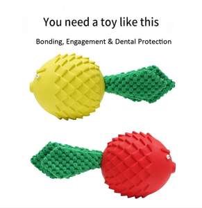 Yıkılmaz katı renk kırmızı/turuncu sarı doğal kauçuk çiğnemek oyuncak lüks kapalı/açık köpek oyuncaklar tüm tatil için agresif - Product Image 6