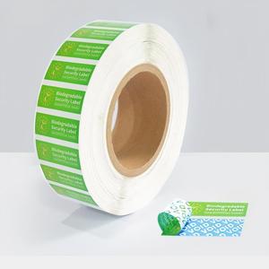 Étiquettes de garantie anti-effraction biodégradables de haute qualité personnalisées, rouleaux de matériaux pour autocollants de garantie - Product Image 6