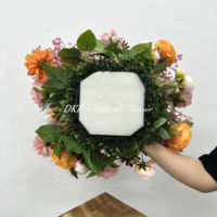 Rosa-Orange Realistische Rose & Hängende Amaranth Seiden-Kunstblumenkugel 50cm Super Groß für Schulanfang Tischdekoration