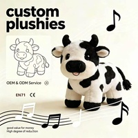 Op maat gemaakte AI slimme koe knuffel met zangfunctie, opneembaar, gepersonaliseerde knuffels, IP-personages, fabriek OEM