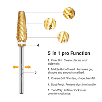 Petite fraise conique en carbure de tungstène à surface lisse pour ongles, 3/32 pouces, outils de manucure
