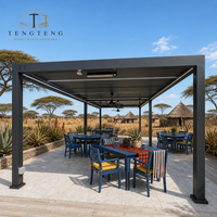 Pergola extérieure motorisée en aluminium personnalisable avec structure thermolaquée et fonctionnement motorisé ou manuel pour l'extérieur