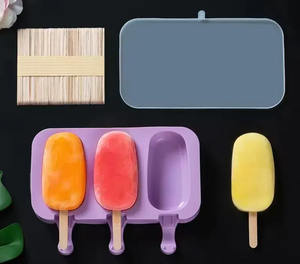 New Dễ Thương Silicone Ice Pop Khuôn Tái Sử Dụng Dễ Dàng Phát Hành Popsicle Khuôn Tự Làm Ice Pop <span class=keywords><strong>Maker</strong></span> Với Nắp Ice Cream Popsicle Khuôn - Product Image 5