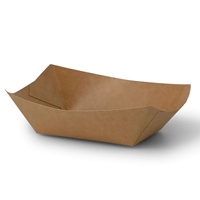 Barquettes en carton brun de 13,5 x 9,5 x 3,5 cm, 200 ml, pour snacks, restauration rapide et services de livraison à emporter.