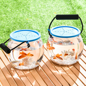 Bassin à poissons rouges en plastique transparent écologique le plus vendu, seau à poissons d'eau douce pour jeux aquatiques extérieurs, design élégant et portable - Product Image 1