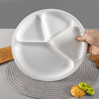 Assiette de petit-déjeuner en porcelaine fine, motif uni, finition brillante, style moderne et minimaliste, pour la maison, pour adultes, favorisant la réduction des graisses