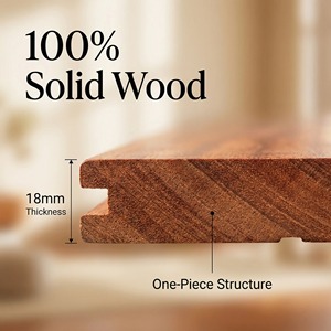 Suelo de Parqué de Azobé Sólido Unitario 440x95x18mm con Sistema de Bloqueo, Impermeable, Calefacción por Suelo Radiante para Cocina, Almacén, Residencial - Product Image 2