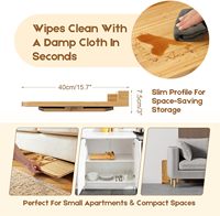 Nampan Lengan Sofa Bambu Modern dengan Tempat Cangkir & Penyangga Ponsel Desain Anti-Selip (Bambu Alami) untuk Ruang Tamu