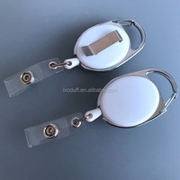 Porte-badge ovale personnalisé avec logo, porte-badge avec sangle en PVC, porte-badge avec porte-clés