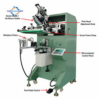 Container Printing Round Square Flat Perfume Wine Cosmetic Bottle Silk Screen Printer Semi Automatic Screen Printing Machine