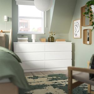 Meubles sur mesure et en gros : Commodes modernes de luxe laquées brillantes, usine JIAMEIJIA FURNITURE spécialisée dans les commodes blanches laquées à 6 tiroirs - Product Image 2