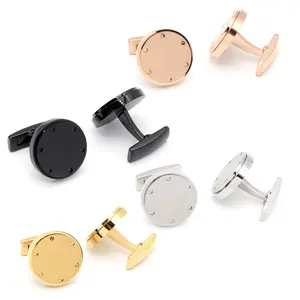 Wholesale In Stock Hand Polished Delicate New Design Gold Color Custom Stainless Steel Men Cufflinks