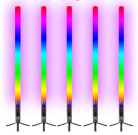 Tube LED RGBWA 5-en-1 étanche IP67, sans fil, DMX, avec télécommande et contrôle par application, éclairage d'ambiance à 360° pour DJ, discothèque et soirées