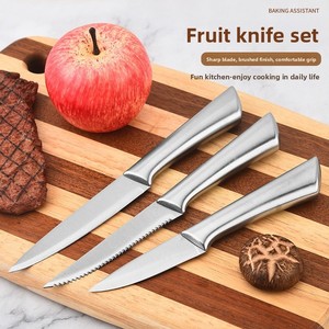 Ensemble de couteaux de cuisine en acier inoxydable en gros, manche ergonomique creux, lame tranchante, couteau de chef, couteau à steak, couteau à fruits, emballé sur <span class=keywords><strong>carte</strong></span> blister - Product Image 3