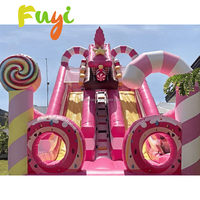 Vente d'usine, toboggan gonflable rose, toboggan sec gonflable commercial, toboggan gonflable princesse pour filles