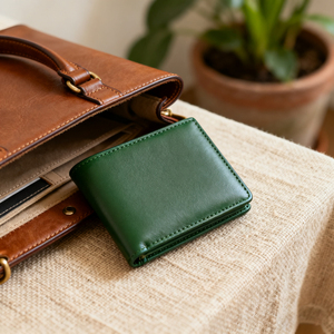 Portafogli in pelle con fiore in alta qualità Custom di fabbrica portafogli Bifold in pelle <span class=keywords><strong>verde</strong></span> Premium <span class=keywords><strong>portafoglio</strong></span> da <span class=keywords><strong>uomo</strong></span> con fermasoldi - Product Image 6