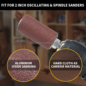 TPmax OEM Kit <span class=keywords><strong>de</strong></span> 24 manchons <span class=keywords><strong>de</strong></span> ponçage <span class=keywords><strong>en</strong></span> oxyde d'aluminium rouge, grain 80, pour perceuse à colonne, ponçage et polissage du <span class=keywords><strong>bois</strong></span>, du métal et <span class=keywords><strong>de</strong></span> la pierre - Product Image 3