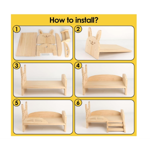 Abri détachable avec escalier, petits habitats chaleureux et mignons pour hamsters et furets - Product Image 4