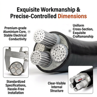 Cable de Alimentación de Aluminio Sin Armadura con Aislamiento XLPE y Revestimiento de PVC de Bajo Voltaje 0.6/1kv, Estándar Yjlv IEC 60502-1