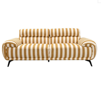 Nouveau style de design, canapé modulaire en tissu rayé, canapé simple et moderne pour l'intérieur, canapé en tissu 3 places pour salon, appartement