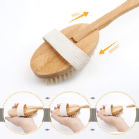 Brosse de douche exfoliante, en bois, pour le bain, pour adultes, avec nettoyage en bois, 10 pièces