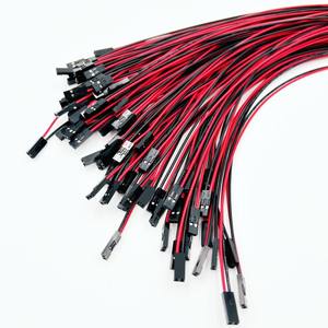 カスタム30cmレッドブラックフラットデュポンジャンパーケーブル男性から男性へ2pワイヤーケーブルハーネス - Product Image 2