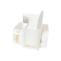 Serviettes de table jetables en papier non tissé, 1 plis, en pâte de bois vierge douce, colorées, pour cocktails et dîners, pliées en forme de sac, imprimées pour les restaurants