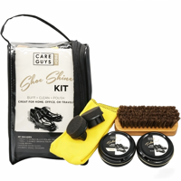 Kit d'entretien pour chaussures en cuir, ensemble de brosses à polir, chiffon de lustrage, emballage plastique pratique et portable pour la maison, le bureau et les voyages