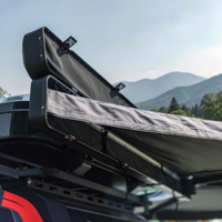 270 °   Tente de toit rigide ABS avec éclairage LED, imperméable, pliable, tentes de camping, auvent latéral pour voiture, accessoires 4x4