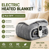Plaid chauffant électrique en flanelle polaire, doux, chaud, lavable, température réglable, pour la maison, l'hiver, vente en gros OEM