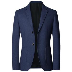 Traje de <span class=keywords><strong>Hombre</strong></span> de Mediana Edad, Estilo Casual para Primavera/Otoño, Blazer de una Pieza, 100% Poliéster, Tela de Lana Peinada - Product Image 4