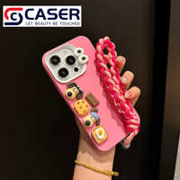 3D mignon saucisse chien dessin animé jouet avec sangle dure suspendu corde couverture de téléphone portable souple liquide Silicone coque de téléphone pour Iphone 16 15