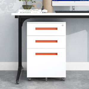 <span class=keywords><strong>Meuble</strong></span> de rangement mobile en acier à 3 tiroirs, armoire à roulettes suspendue sous le bureau avec serrure pour le rangement de bureau - Offre Spéciale - Product Image 2