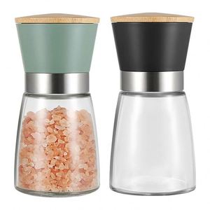 Electric Dry Spice <b>Grinder</b> with Bamboo Lid Salt & Pepper Mills Set Rechargeable Lithium Battery Eco-Friendly - Product Image 1