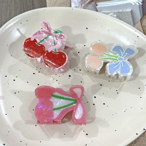 Nouvelle pince à cheveux requin légère en acrylique, motif fruits d'été frais, pour chignon arrière, accessoire de mariage - Product Image 1